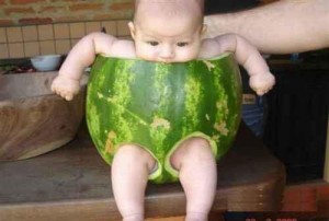 baby and water mellon